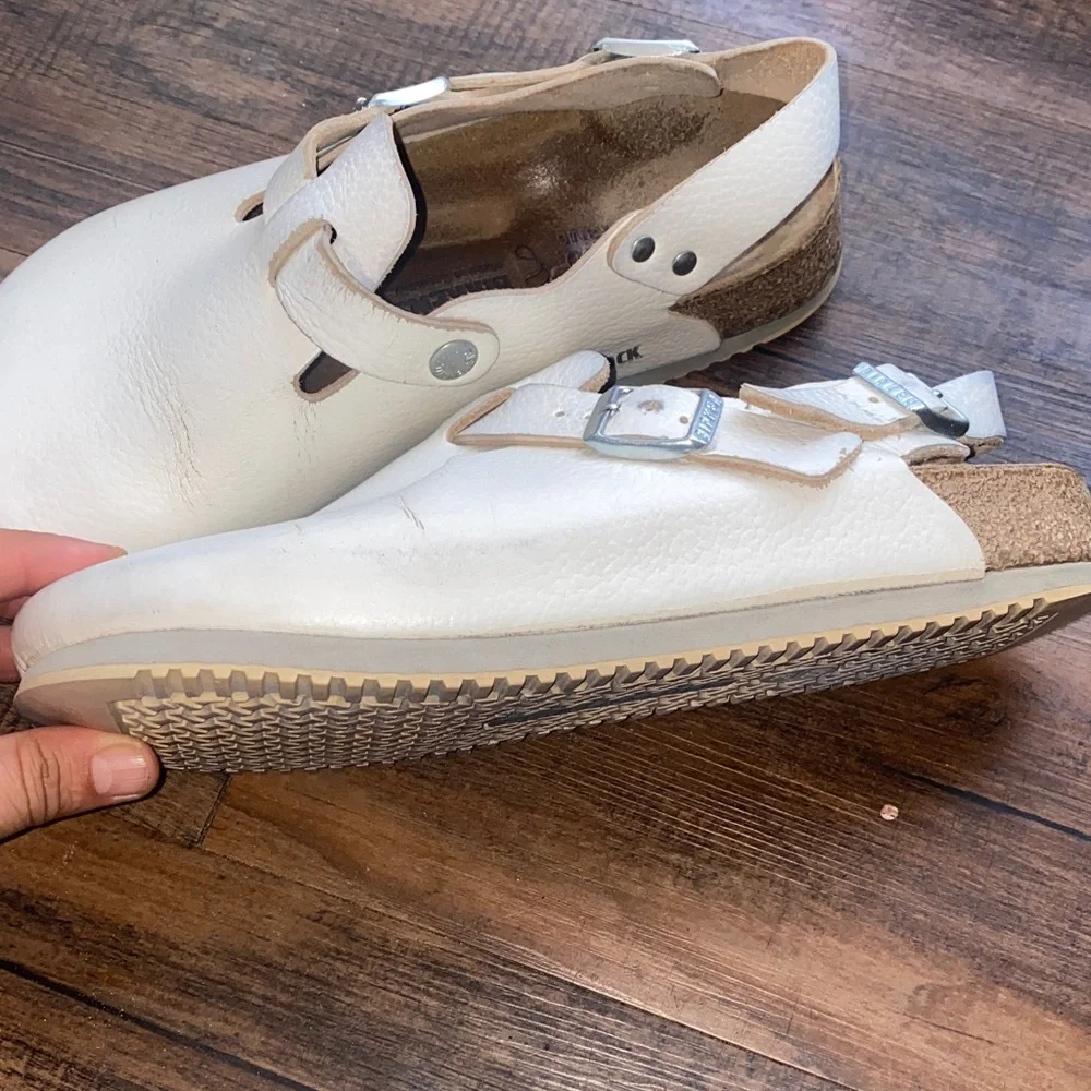 Birkenstock Cream Mules & Clogs - Picture 12 of 16